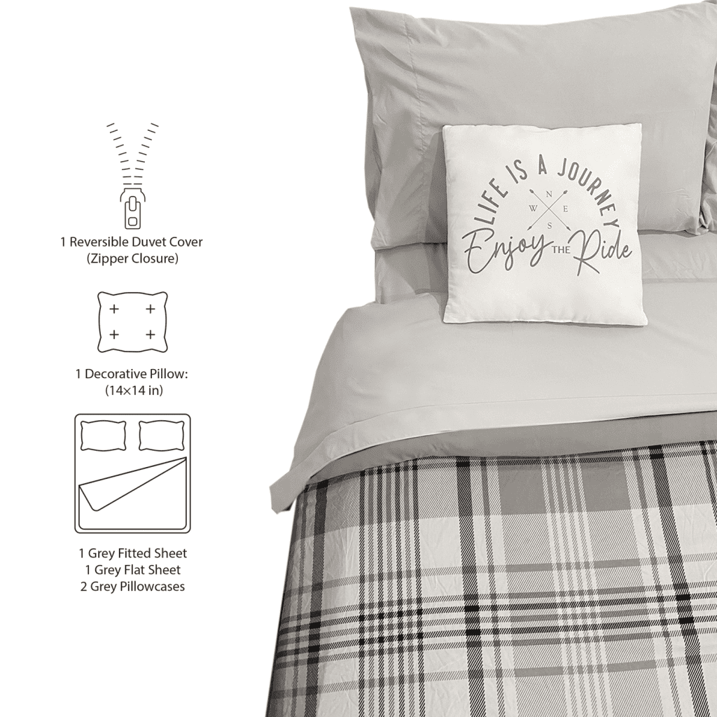 BED IN A BAG – GREY PLAID